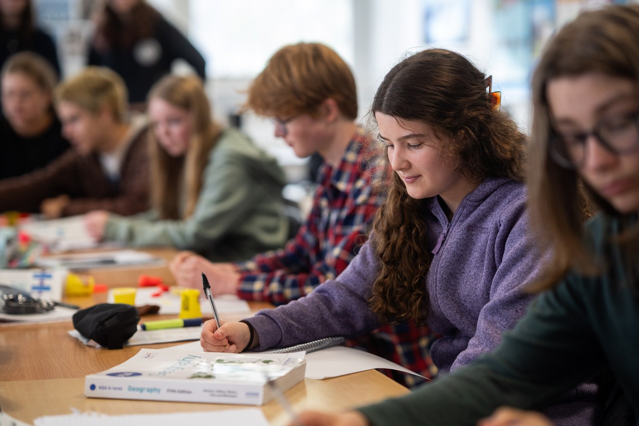 Teacher at front of class