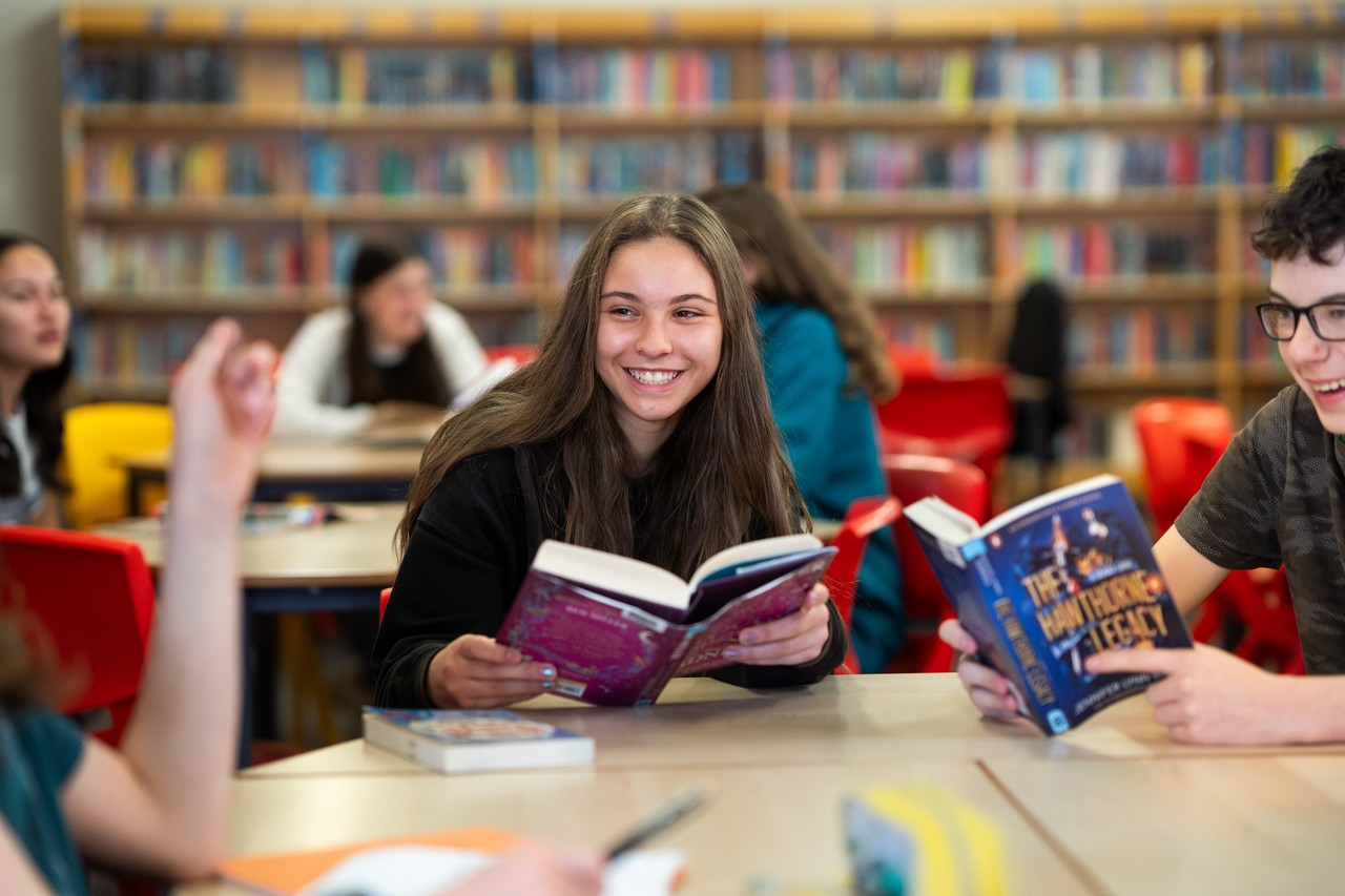 students in library at lower