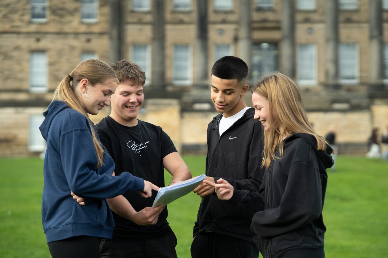 KS4 on field at Upper