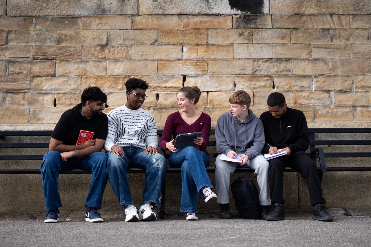Students on a bench