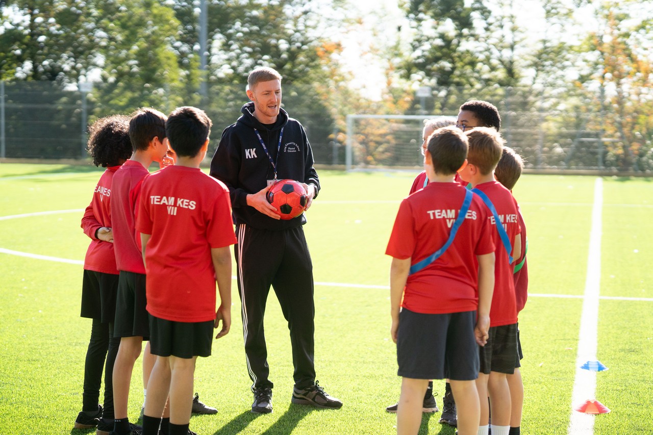 Student on the astro in PE