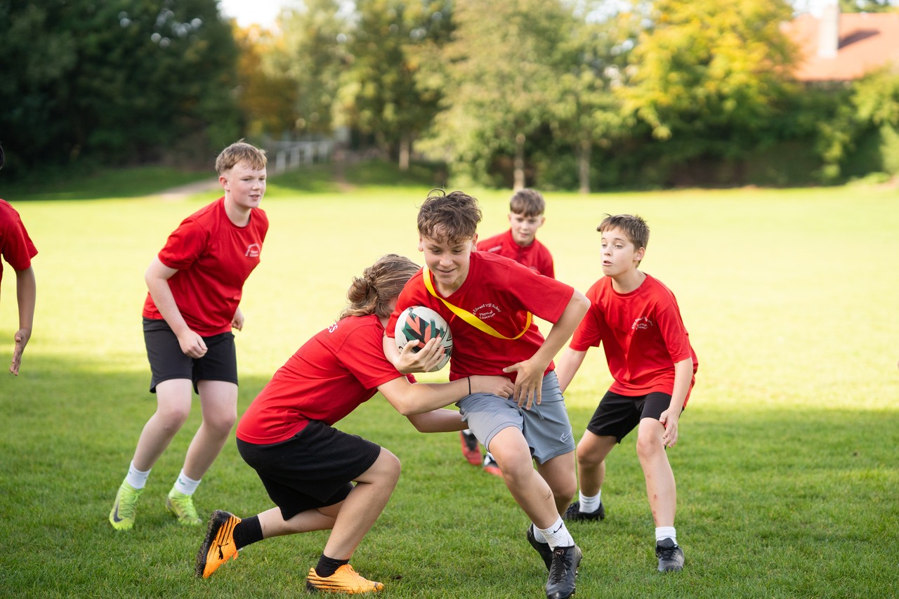 students playing rugby