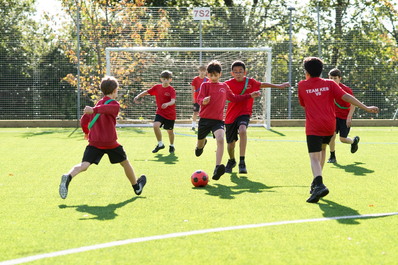 Students playing football
